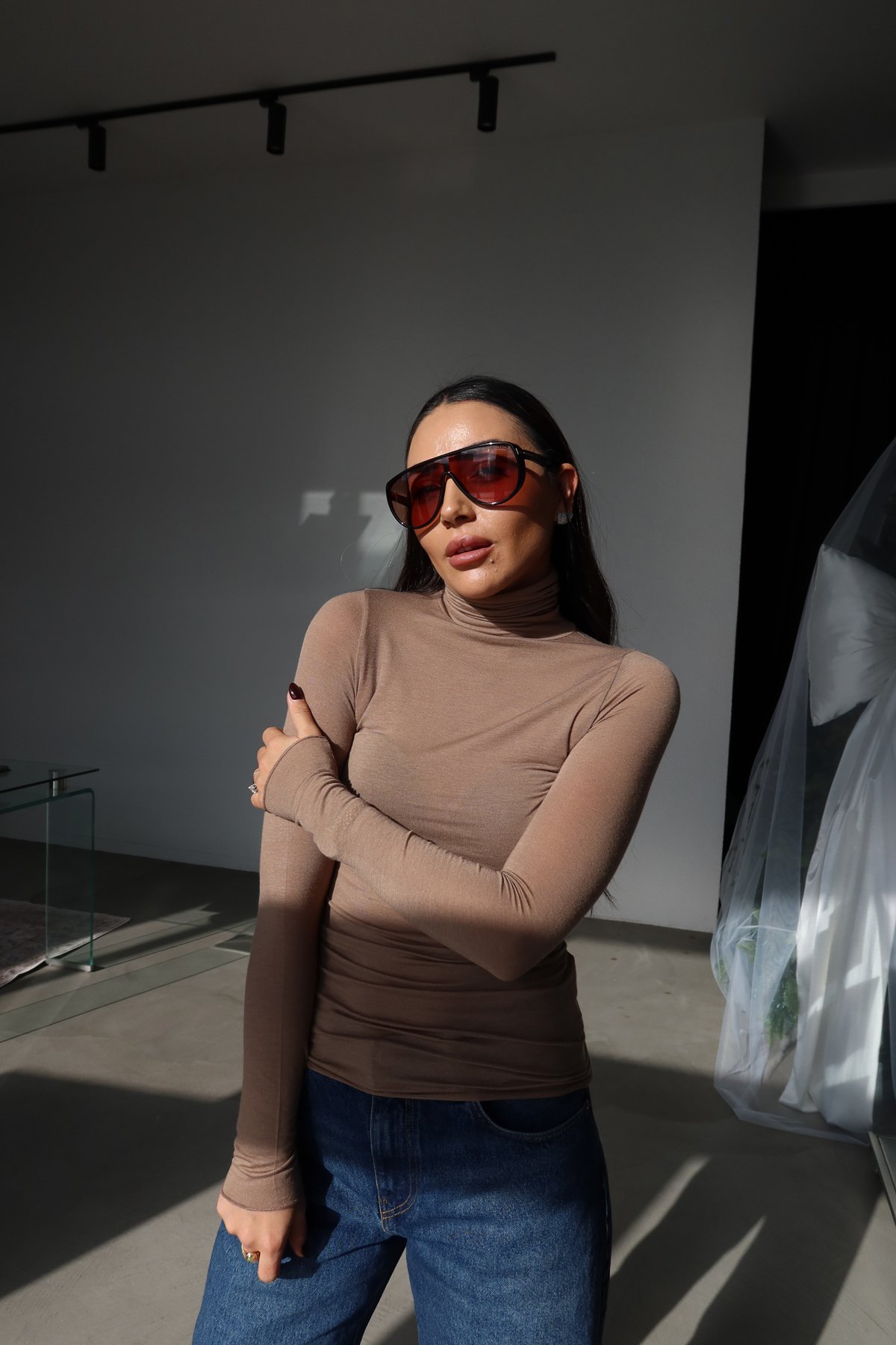 Balıkçı Yaka Kaşmir Bluz