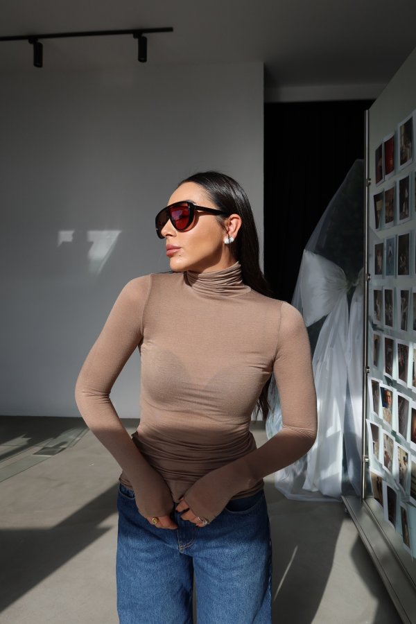 Balıkçı Yaka Kaşmir Bluz