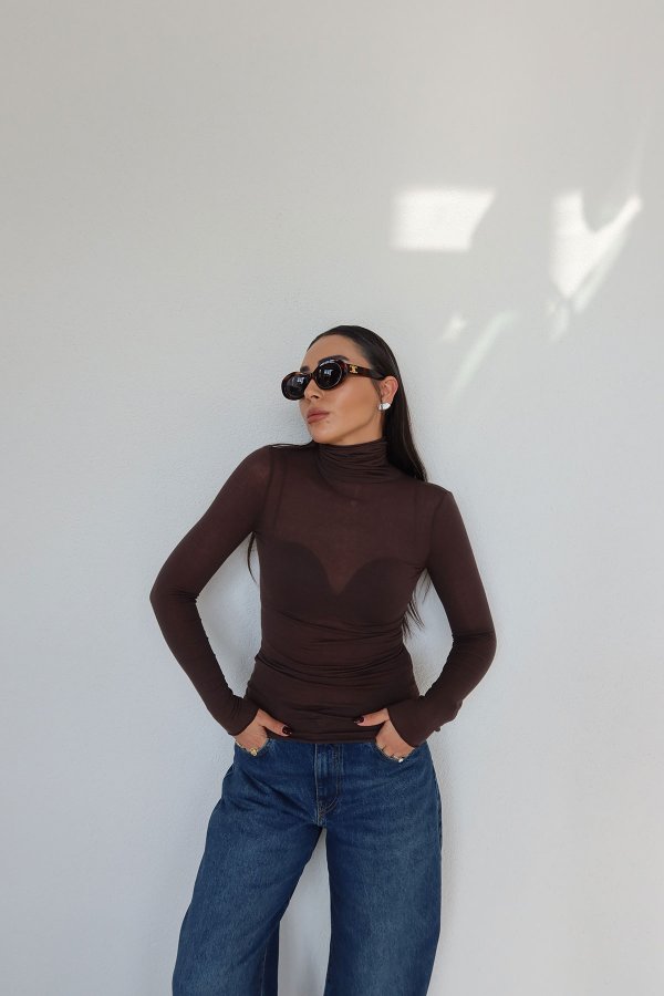 Balıkçı Yaka Kaşmir Bluz