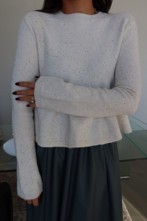 Pullu Simli Peplum Kazak