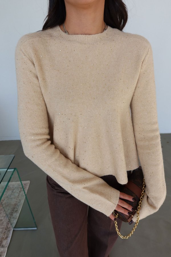 Pullu Simli Peplum Kazak