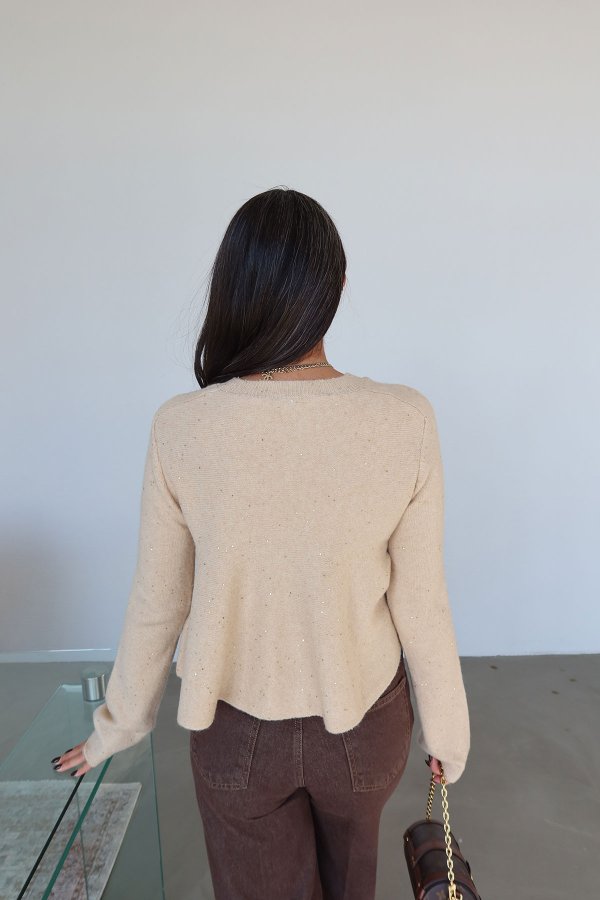 Pullu Simli Peplum Kazak