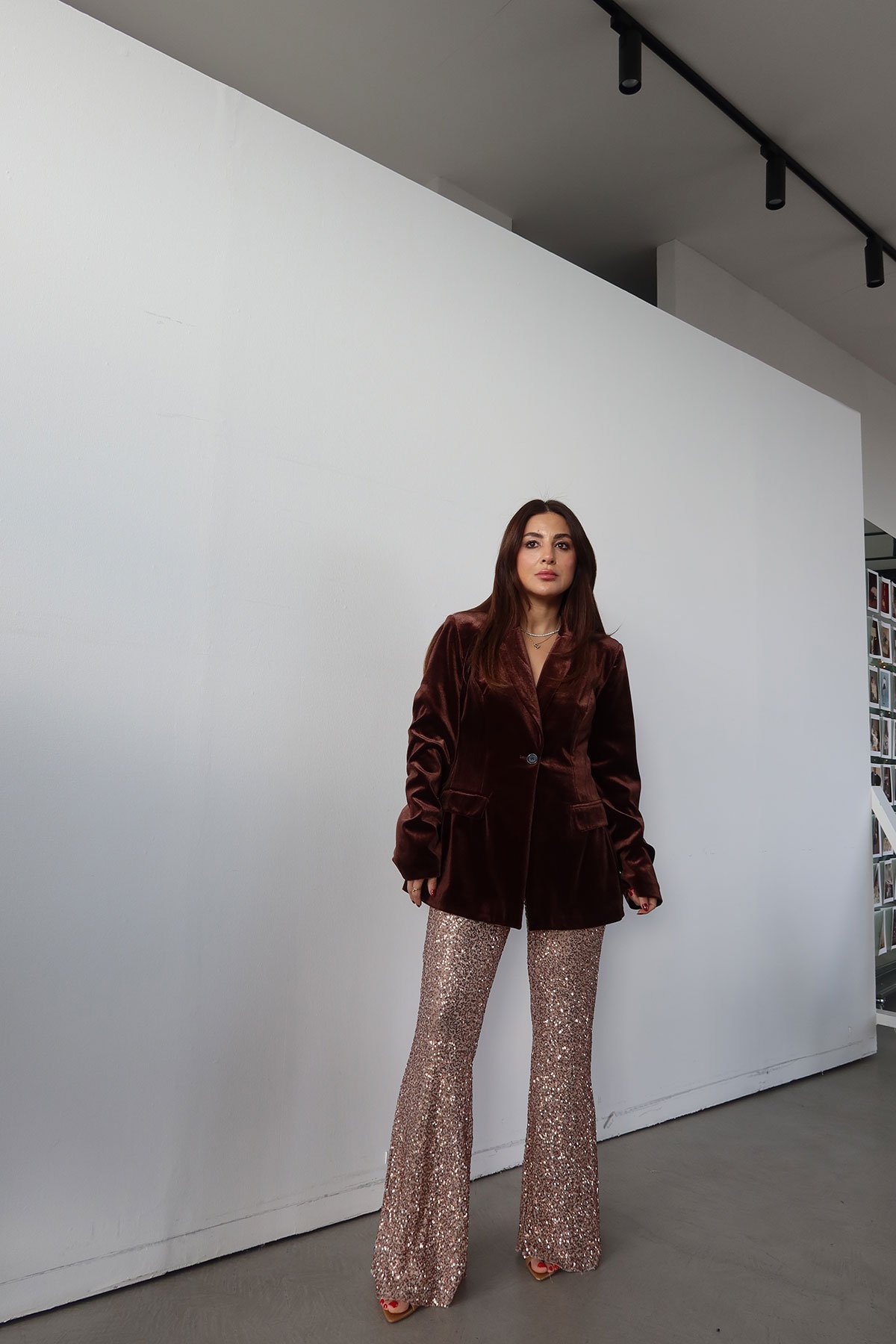 Pul Payetli İspanyol Paça Pantolon