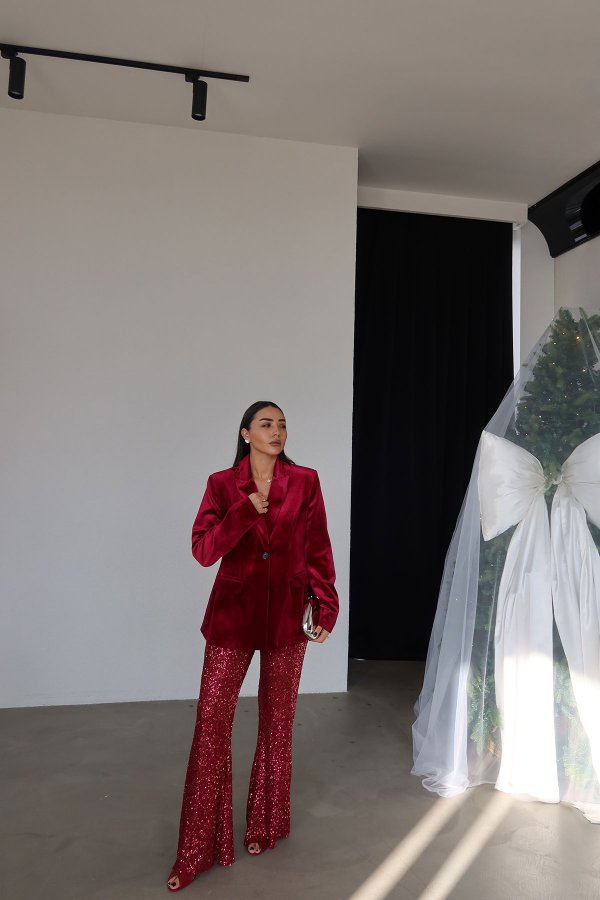 Pul Payetli İspanyol Paça Pantolon