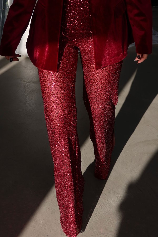 Pul Payetli İspanyol Paça Pantolon