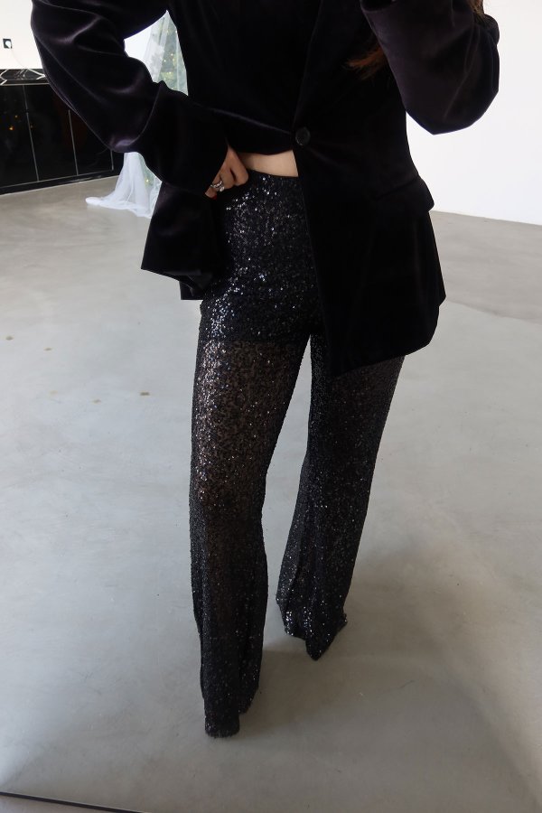 Pul Payetli İspanyol Paça Pantolon