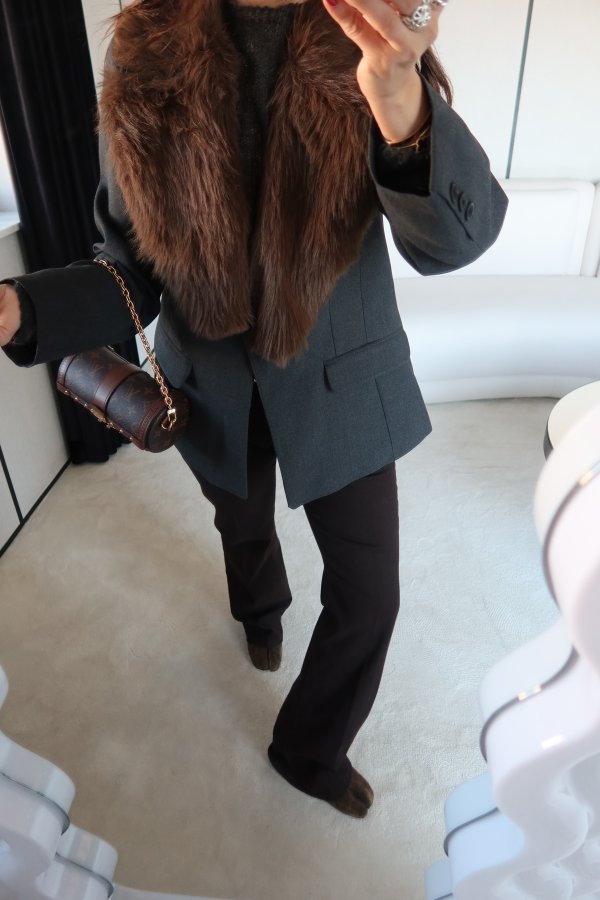 Süet Kemerli Straight Jean