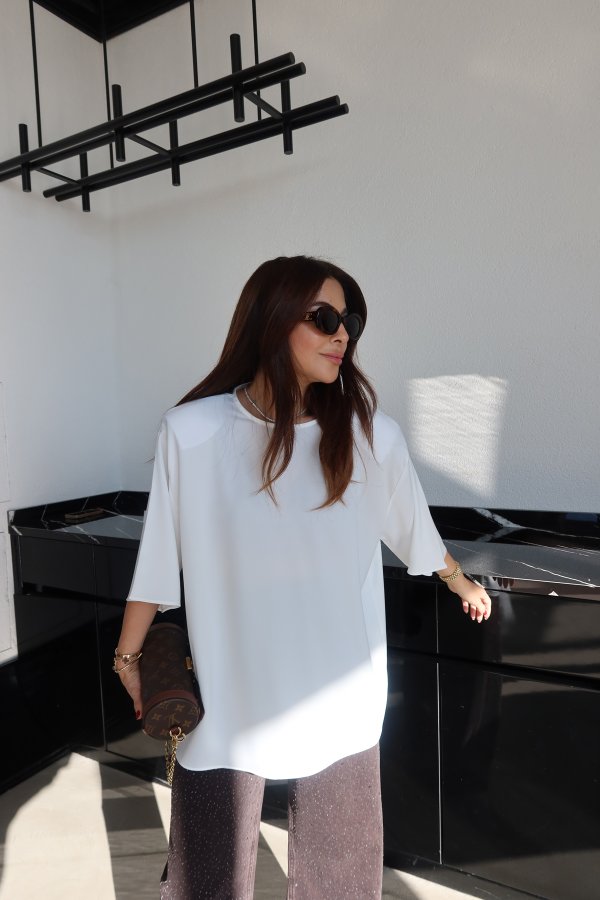 Ö.Ö Omuzu Vatkalı Premium Saten Bluz