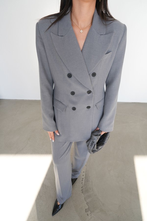 Kruvaze Yaka Ceket Pantolon Takım