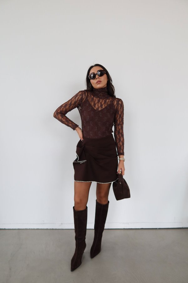 Önü Taş Detaylı Tasarım Şort Etek