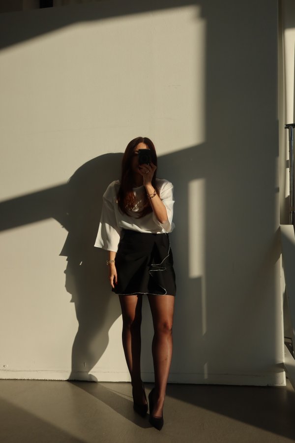 Önü Taş Detaylı Tasarım Şort Etek