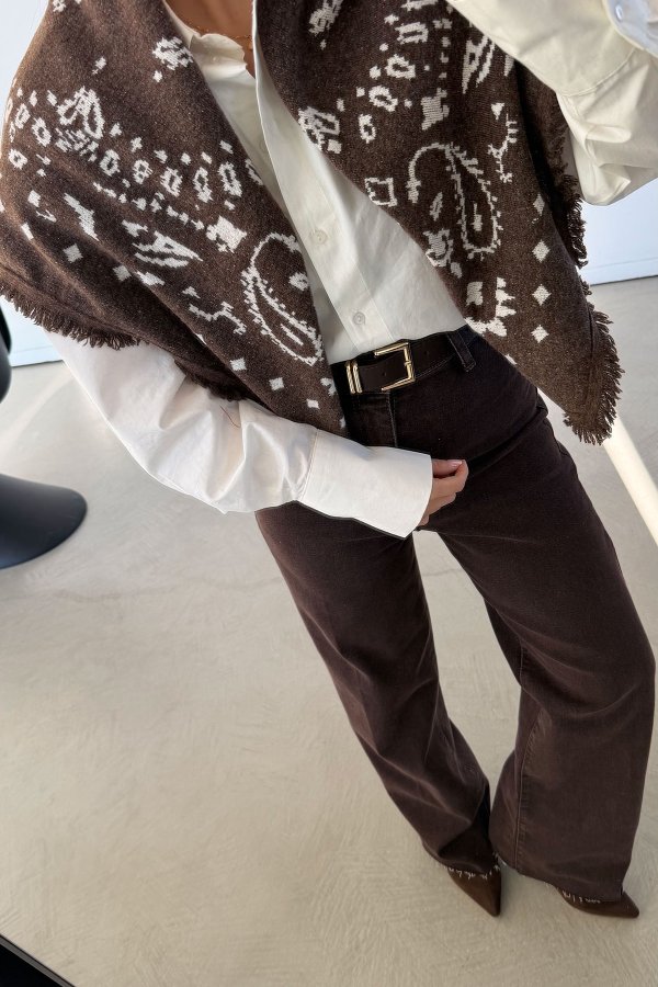 Desenli Üçgen Şal