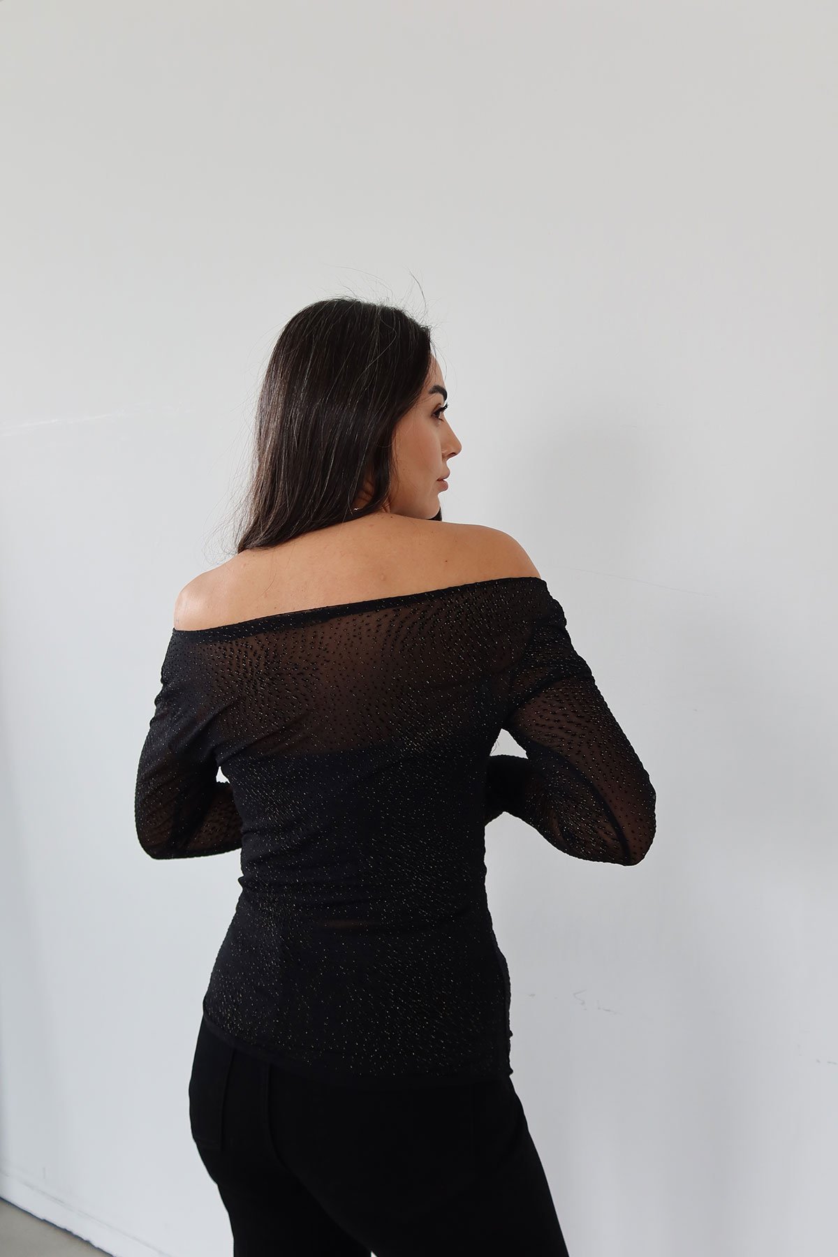 Önü Büzgülü Transparan Bluz