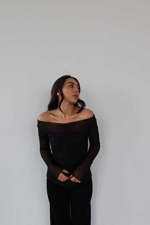 Önü Büzgülü Transparan Bluz