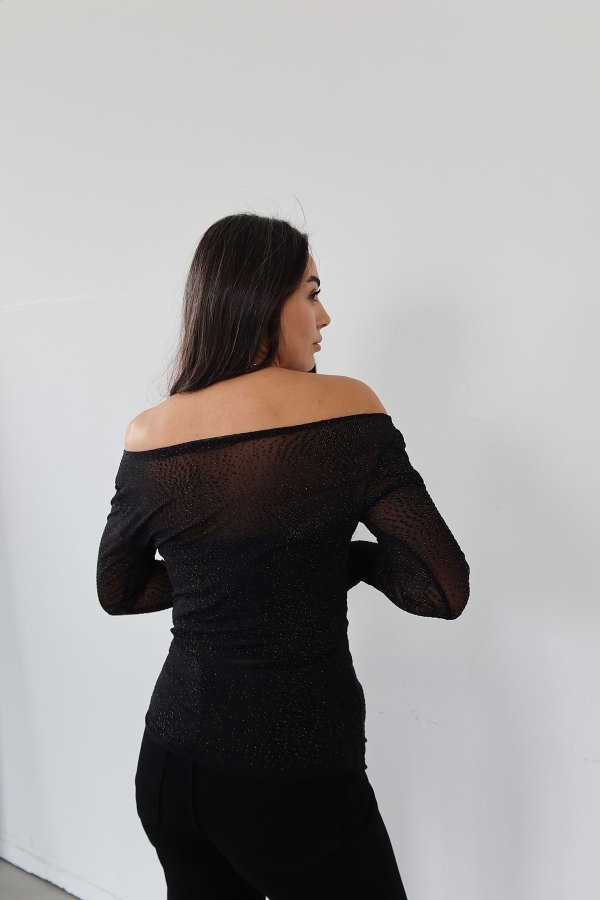 Önü Büzgülü Transparan Bluz