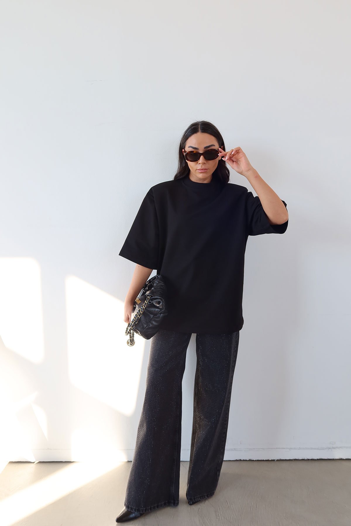 Üzeri Taş Baskılı Premium Jean