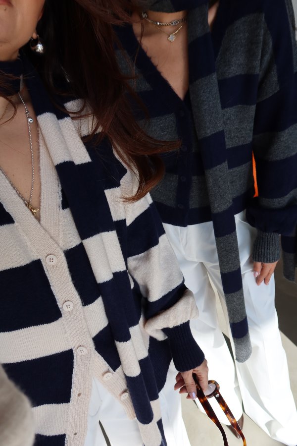 Çizgili Atkılı Triko Hırka