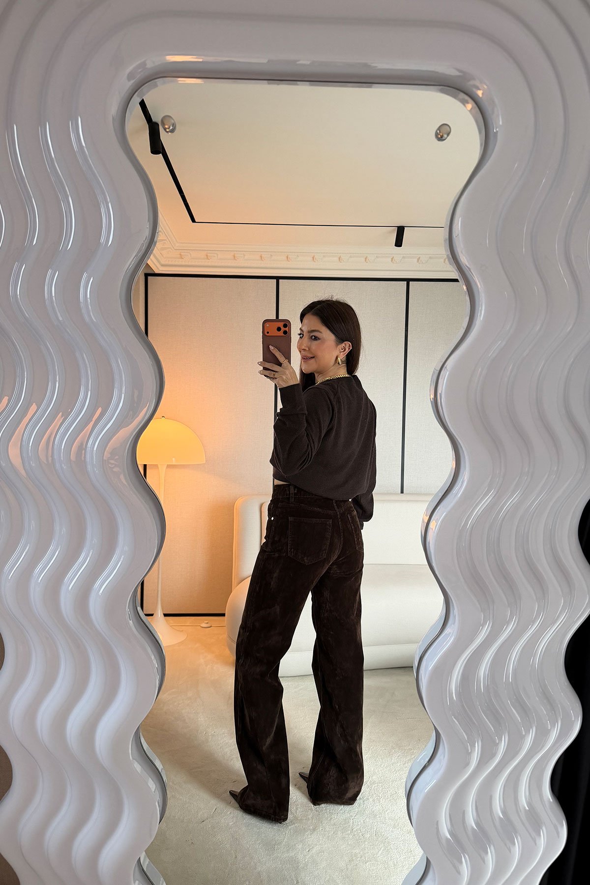 Flok Kaplama Wideleg Pantolon