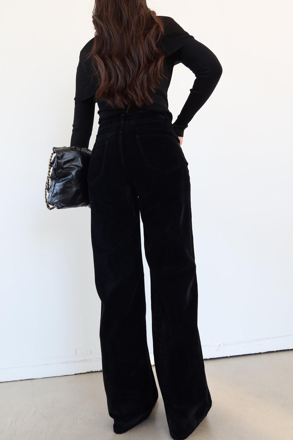 Flok Kaplama Wideleg Pantolon