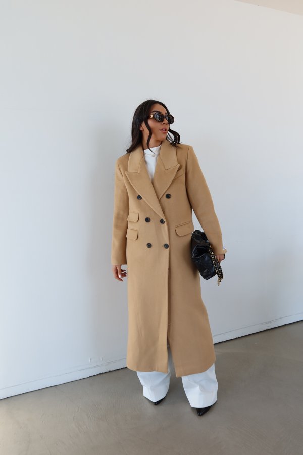 3 Cepli Armalı Uzun Kaşe Kaban