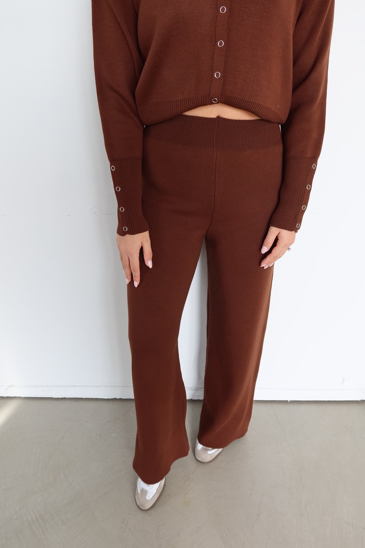 Çıtçıtlı Triko Hırka Pantolon Takım