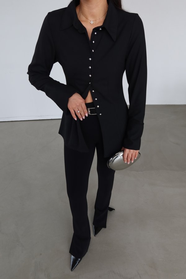 Paçası Yırtmaçlı Kemerli Pantolon