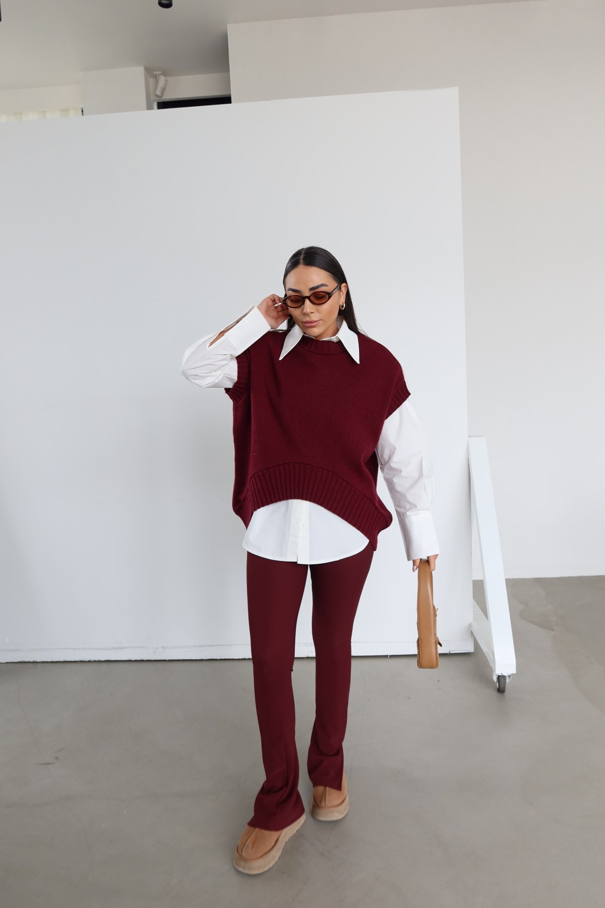 Fitilli Paçası Yırtmaçlı Tayt Pantolon