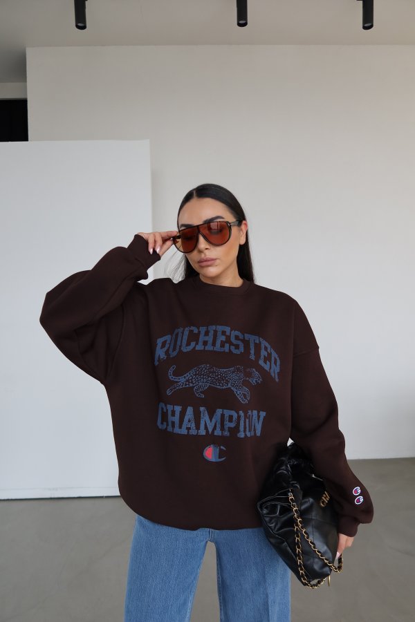 Önü Baskılı Oversize Sweat