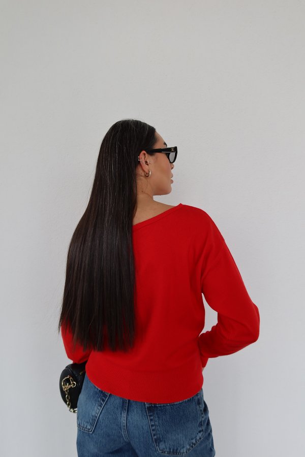 Kayık Yaka Basic Triko