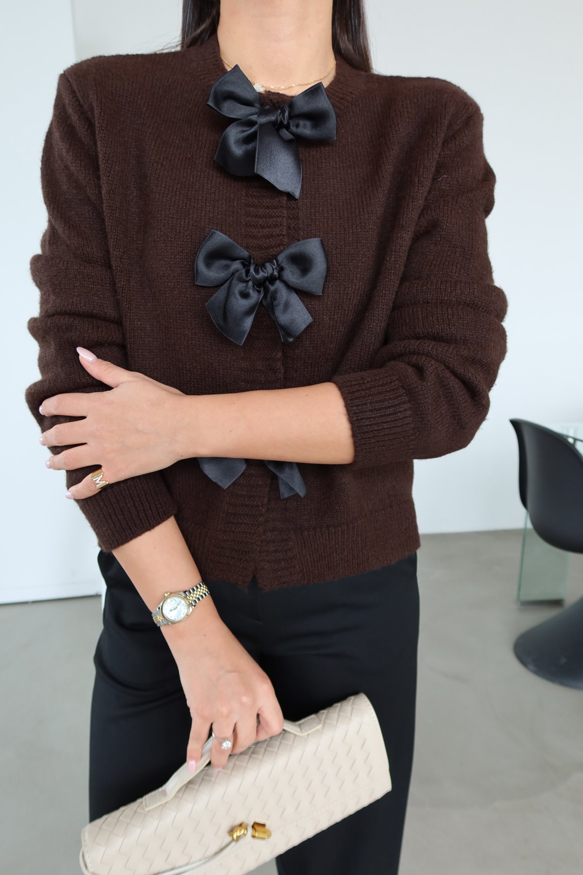 Fiyonk Aksesuarlı Hırka