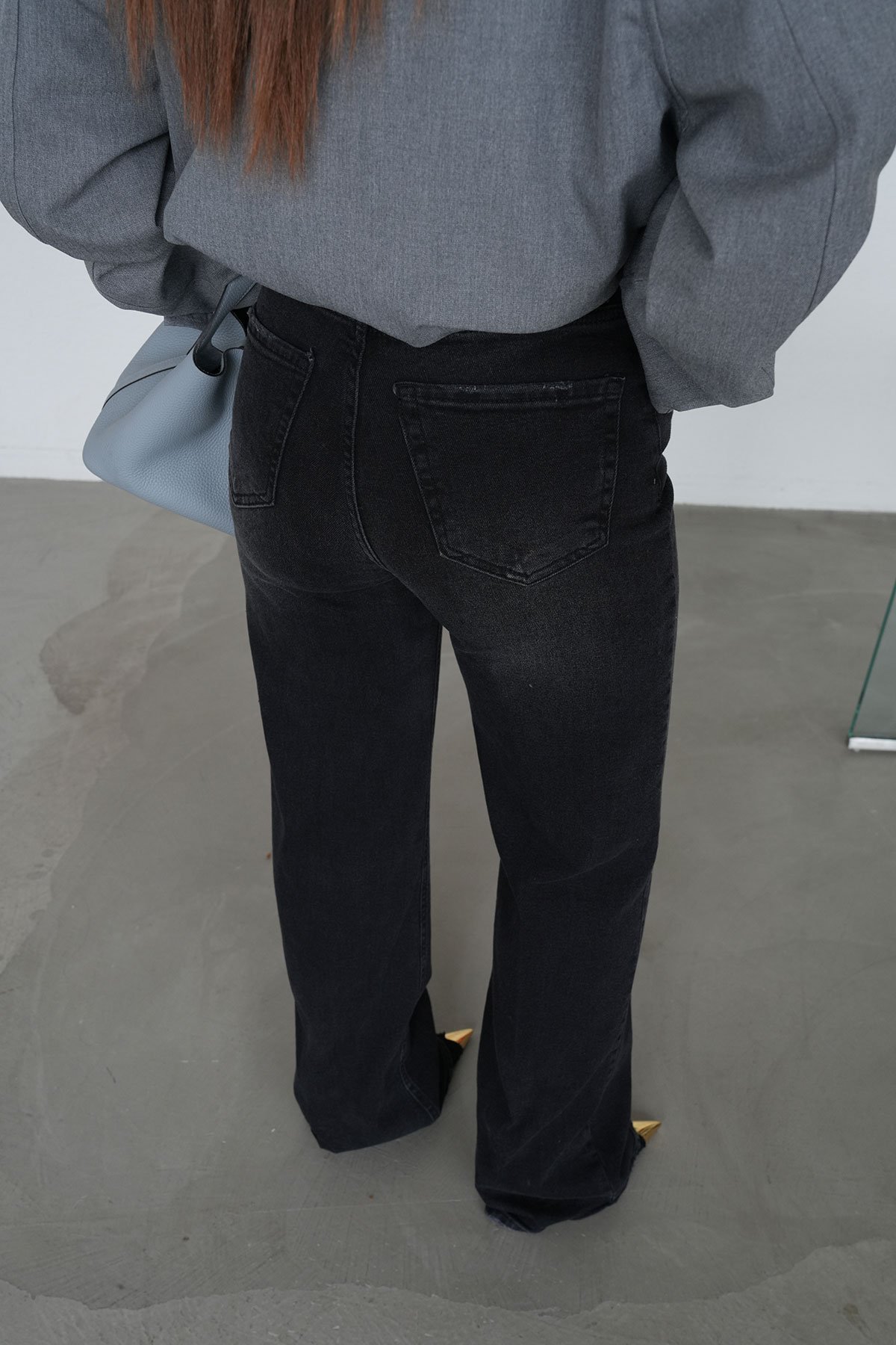 Süet Kemerli Yıkamalı Wideleg Jean