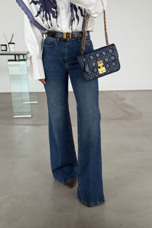 İspanyol Paça Taşlamalı Jean