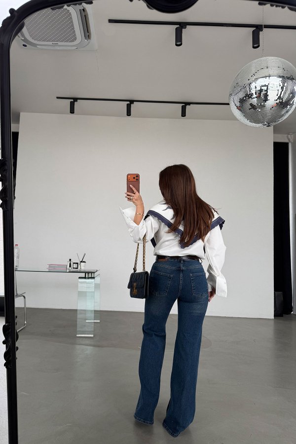 İspanyol Paça Taşlamalı Jean