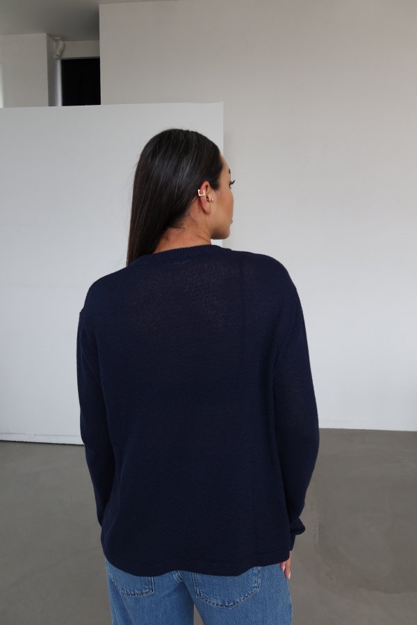 Bisiklet Yaka Oversize Basic Triko