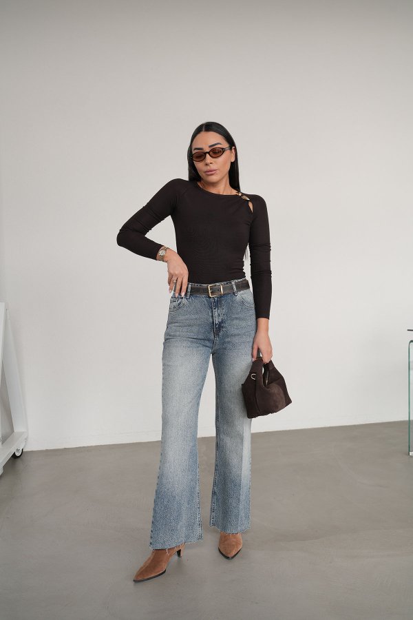 Paçası Kesik Straight Fit Jean