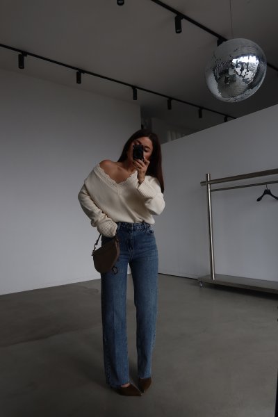 Kesik Paça Yıkamalı Straight Fit Jean