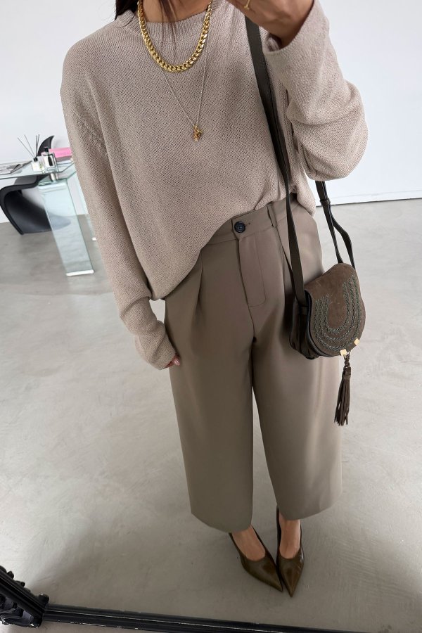 Pileli Tok Doku Premium Pantolon