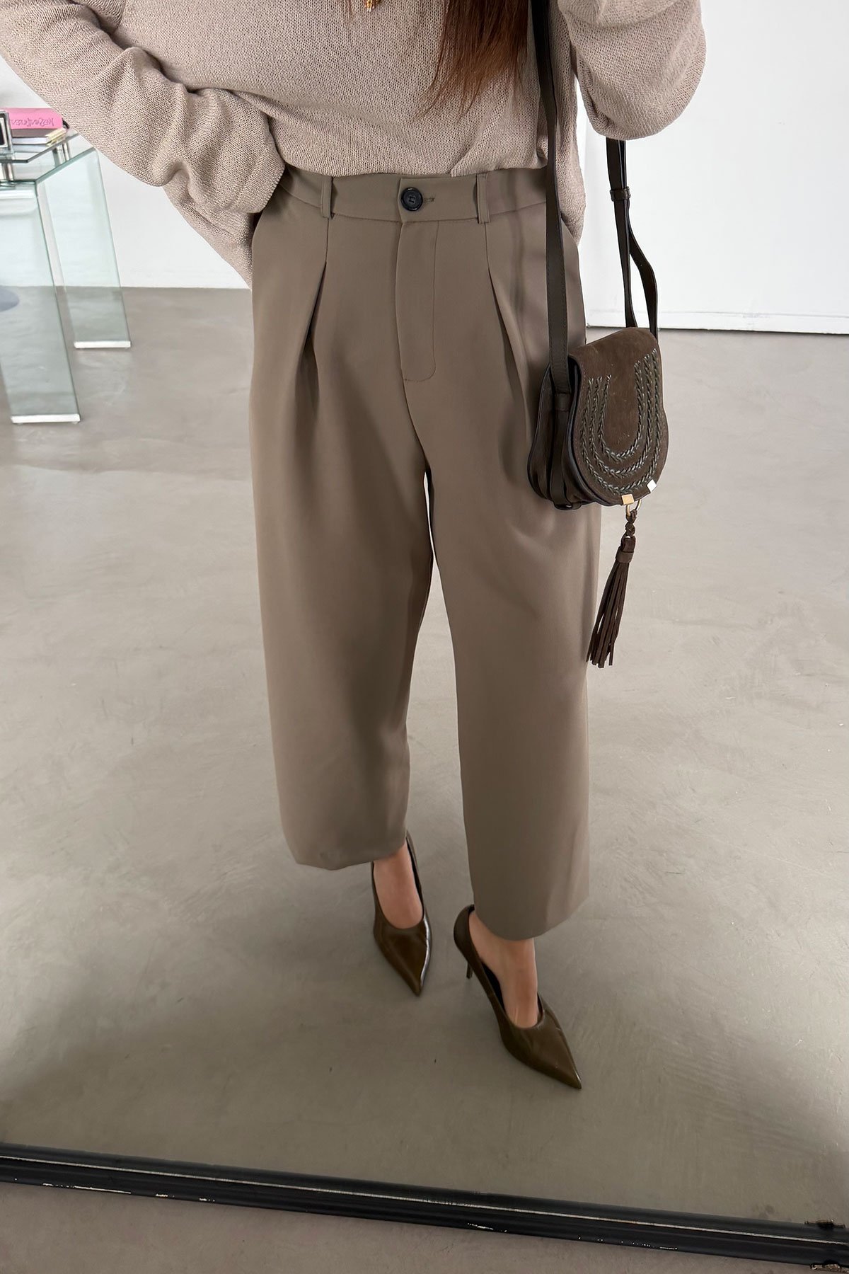 Pileli Tok Doku Premium Pantolon