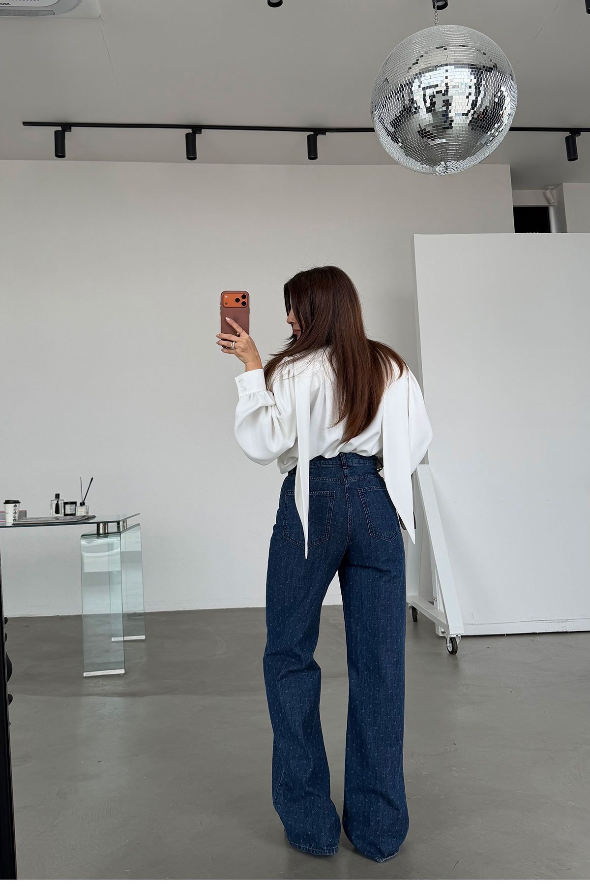 Dikiş Desenli Straight Fit Jean