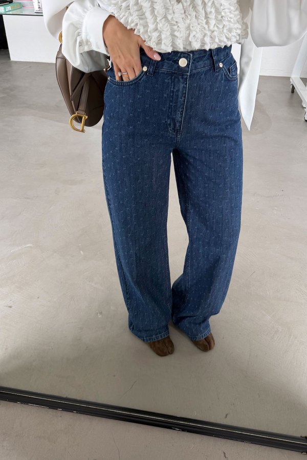 Dikiş Desenli Straight Fit Jean