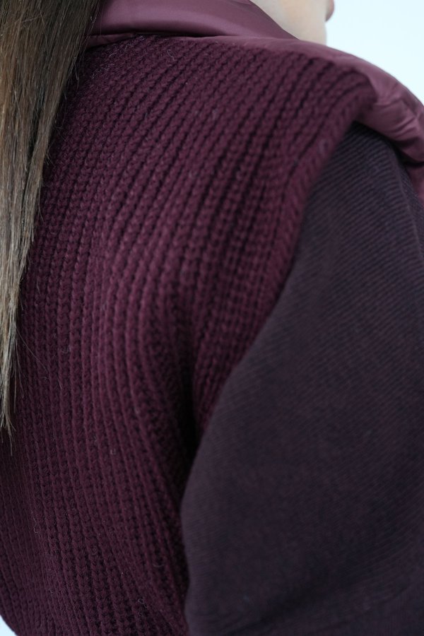 Triko Detaylı Şişme Yelek