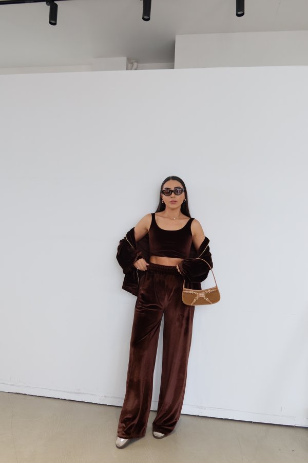 Kadife 3'lü Eşofman Takım