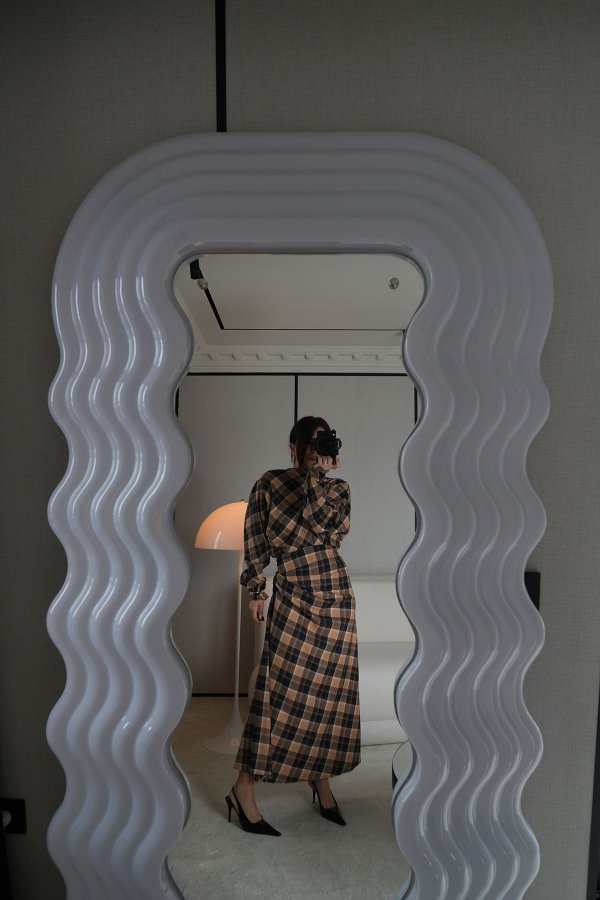 Ekoseli Bluz Etek Takım