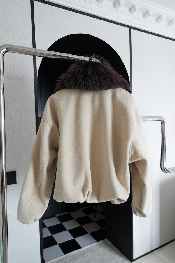 Yakası Kürklü Bomber Kaşe Mont