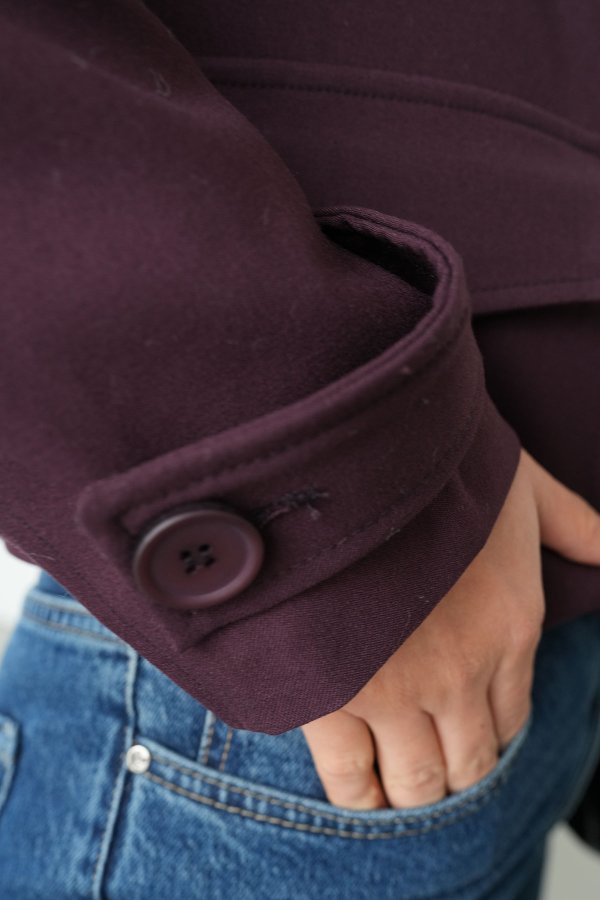 Dik Yaka Cepli Kısa Mont