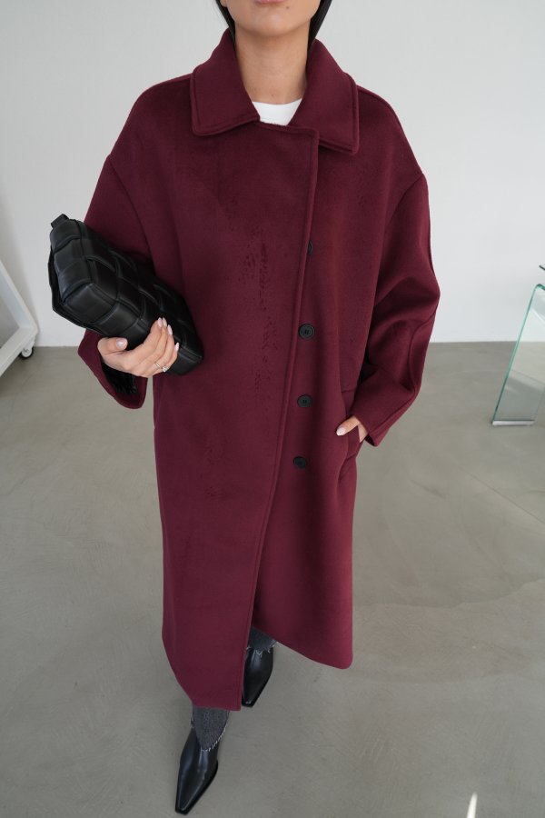 Kuşaklı Maxi Kaşe Kaban