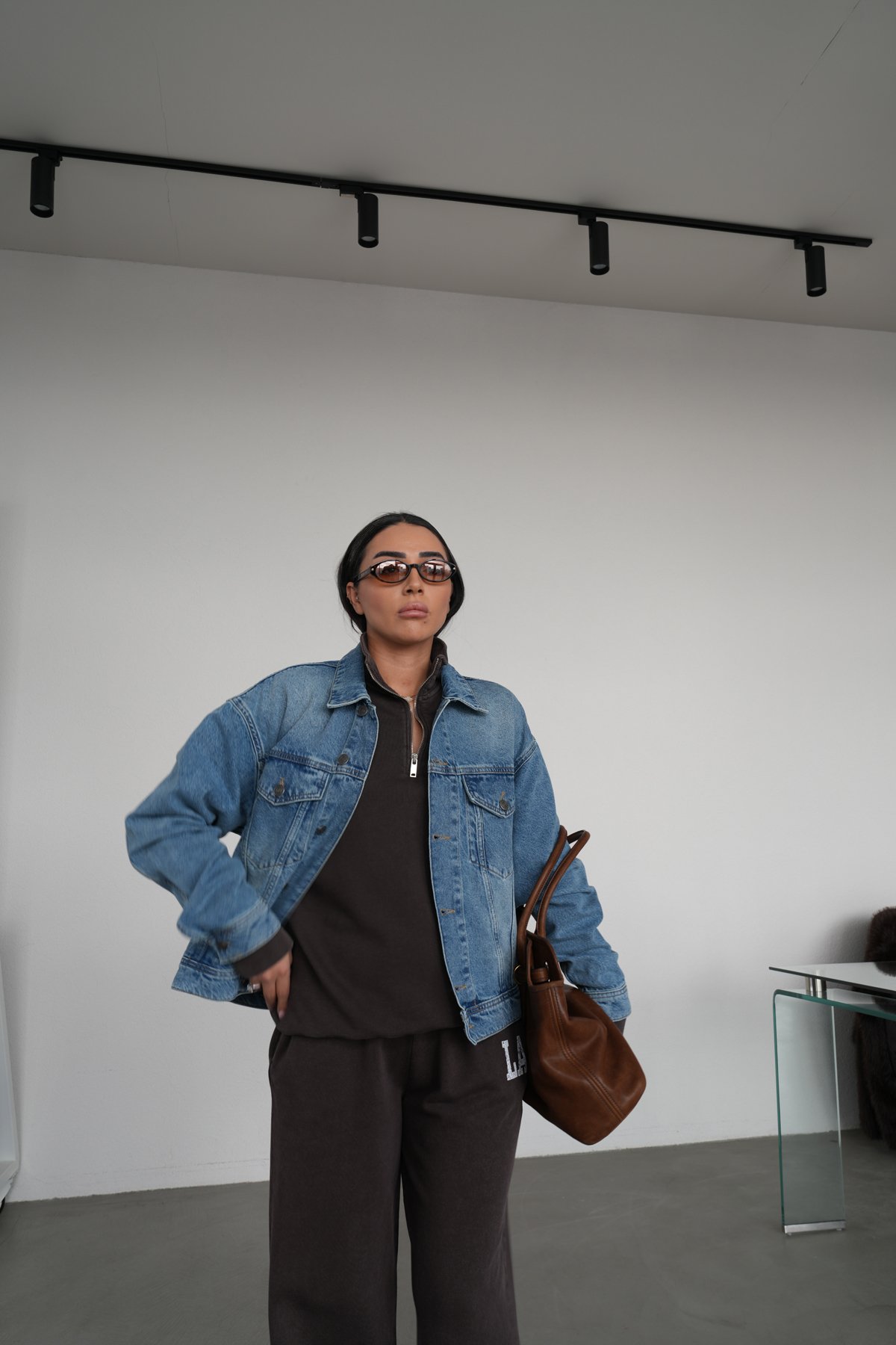 Çift Cepli Taşlamalı Basic Denim Ceket