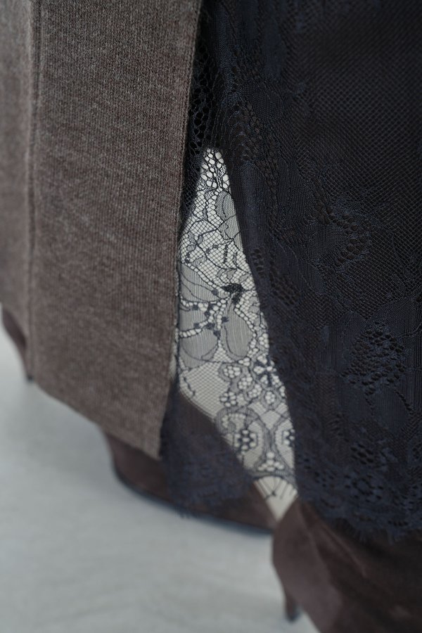 Dantel Detaylı Maxi Triko Etek