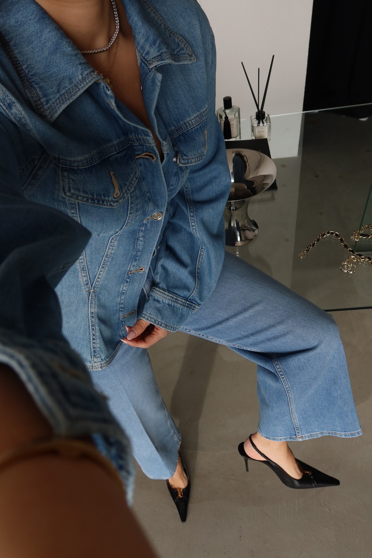 Kontrast Dikişli Yumuşak Dokulu Jean