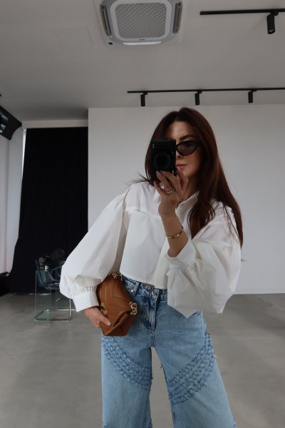 Yarasa Kol Crop Gömlek